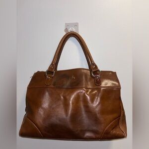 Luxurious Ashwood Preowned Tan Leather "Gina Bridge" Shoulder or Tote Bag